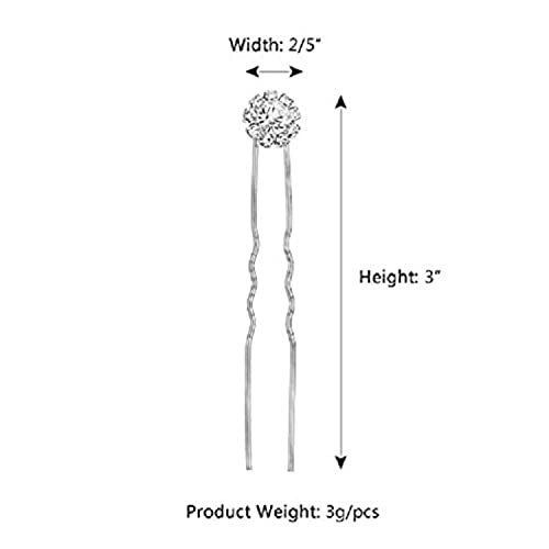 FAMEZA Headpiece Crystal Bridal Hair Pins Clips Wedding Hair Accessories Hair Set Jewelry With Rhinestone For Brides and Bridesmaids Set Of 12 - Image 2