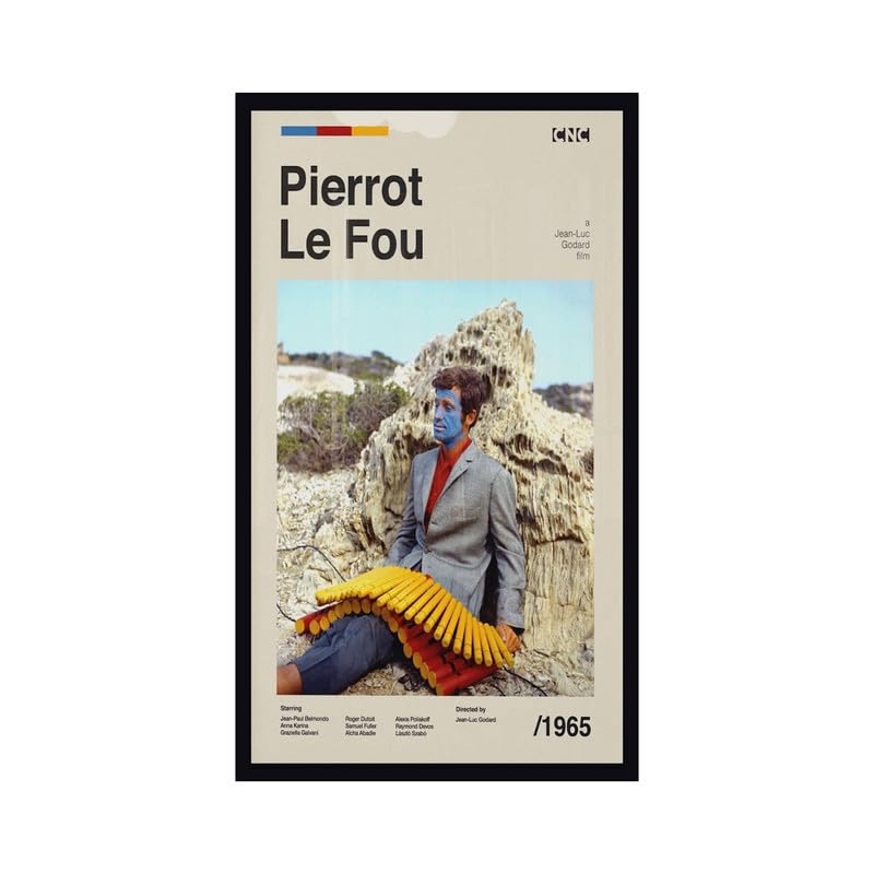 BLINKART BLINKART Aesthetic Pierrrot Le Fou Midcentury Movie Photo Frame Album Poster Mid Century Wall Art Print Decor For Home Bedroom Living Room Bedroom Home Office Study Room  - Image 1