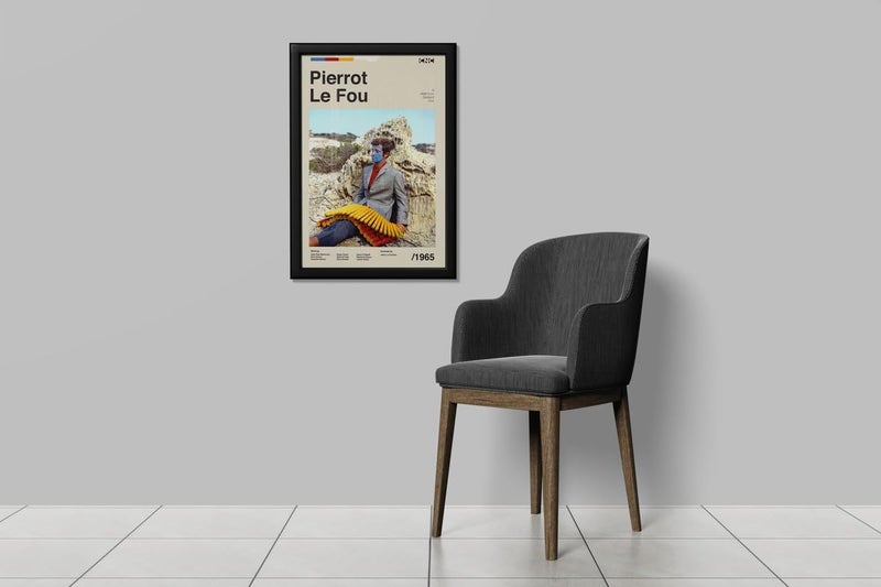 BLINKART BLINKART Aesthetic Pierrrot Le Fou Midcentury Movie Photo Frame Album Poster Mid Century Wall Art Print Decor For Home Bedroom Living Room Bedroom Home Office Study Room  - Image 5