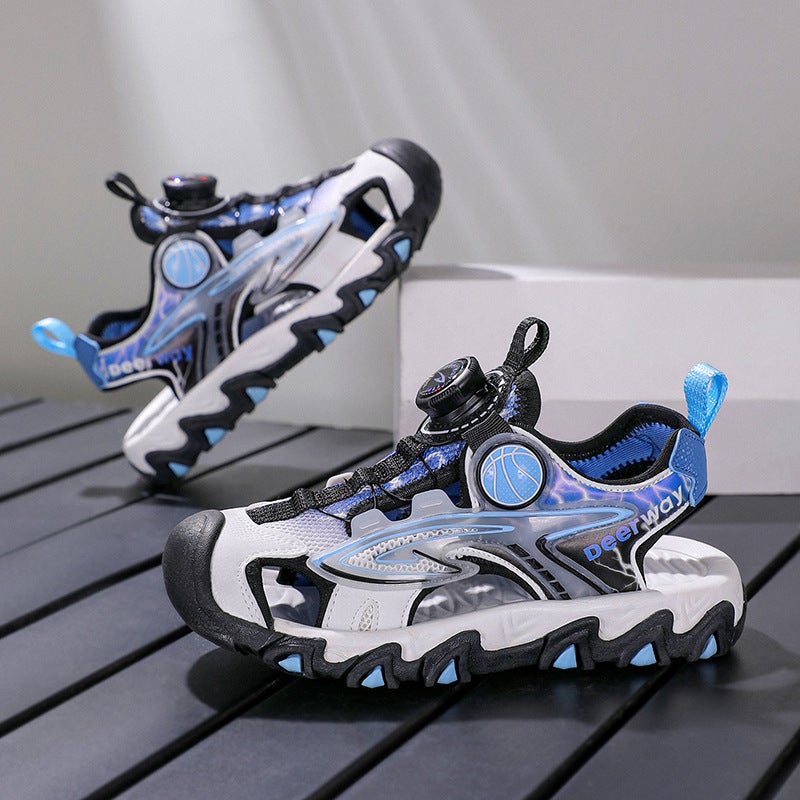 2025 Children'S Sandals Summer Boys' Baotou Sandals Rubber Sole Button Shoes Girls' Beach Shoes - Image 5