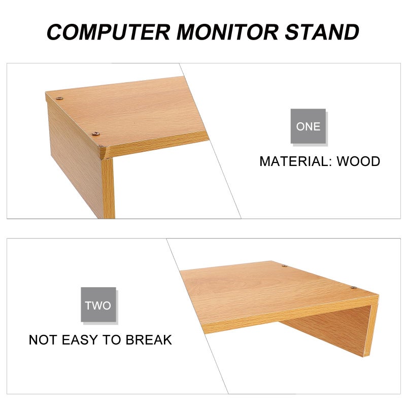 Compact Monitor Stand Riser with Desk Organizer Elevates Screen Reduces Neck Strain - Image 4