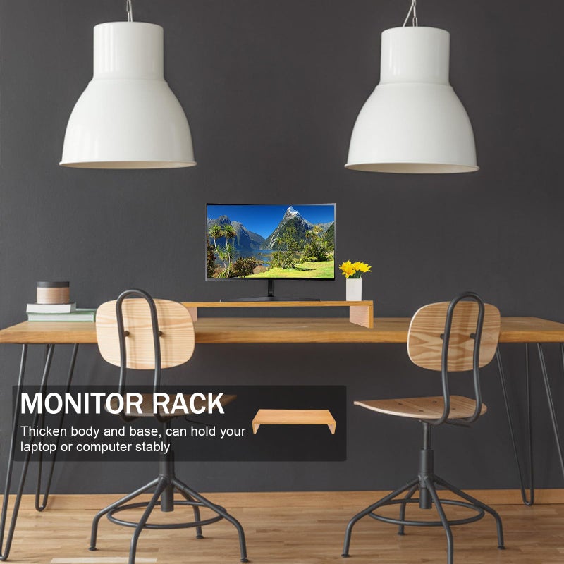 Compact Monitor Stand Riser with Desk Organizer Elevates Screen Reduces Neck Strain - Image 5