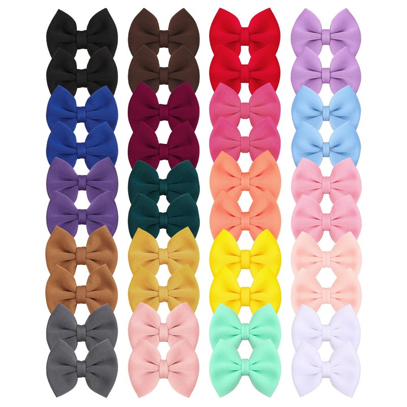 XIMA Puff Fabric Hair Bows with Alligator Clips, 40 Pieces (20 Pairs) for Baby GirlsToddlers Kids Children Adults - Image 3