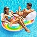 HeySplash Pool Floats Adult 2 Seat Inflatable Rainbow Float with Cloud Backrests and Handles Pool Float with Cup Holders for FamilyFriendsCouple Pool Float Chair for Beaches Lakes Pool Parties - Image 3