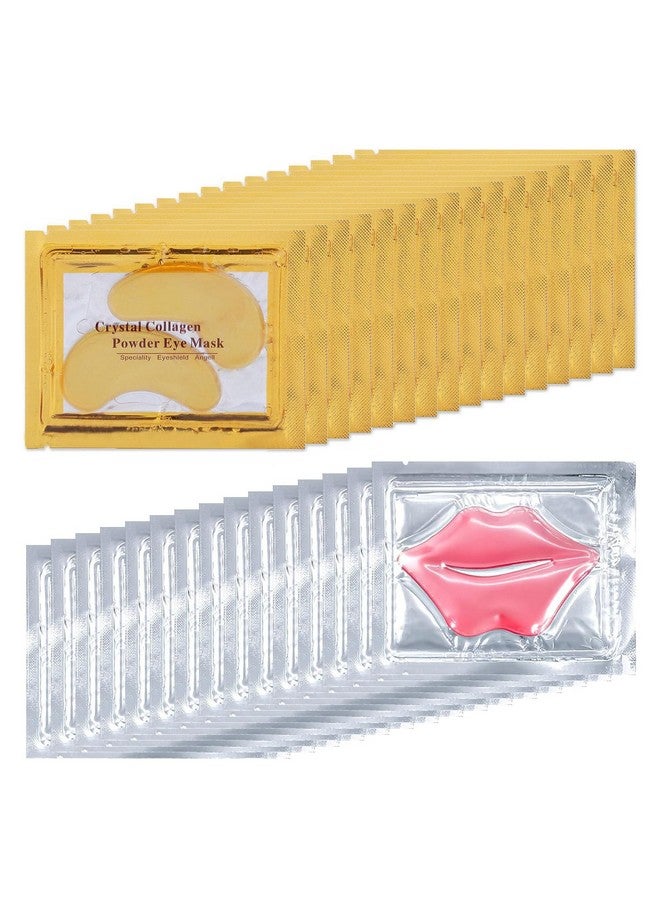 Eakroo 30 Pairs Lip Masks & Eye Mask 24K Collagen Crystal Under Eye Patches For Puffy Eyes And Dark Circles Reduce Lip Wrinkles Remove Dead Skin & Anti Chapped Effectively Nourishes The Lip & Eye Skin - Image 1