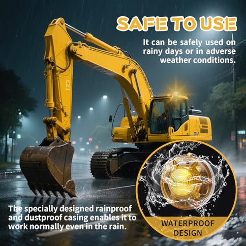 Tumecos Emergency Flare Alert Warning Signal Caution Light LED Beacon Pro with Magnetic Base for Vehicle (Yellow 4) - Image 4