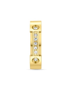 CERRUTI 1881 Bridge Ring, Gold-Plated with Crystal Accent, Sleek and Sophisticated Design  - Image 2