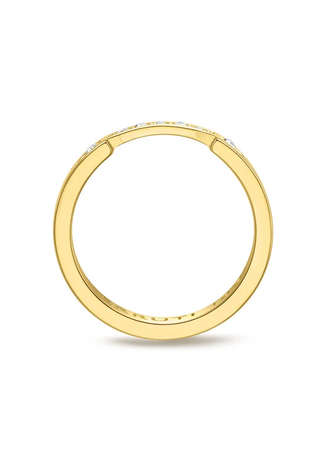 CERRUTI 1881 Bridge Ring for Women Gold-Plated with Crystal Accent 52 mm
