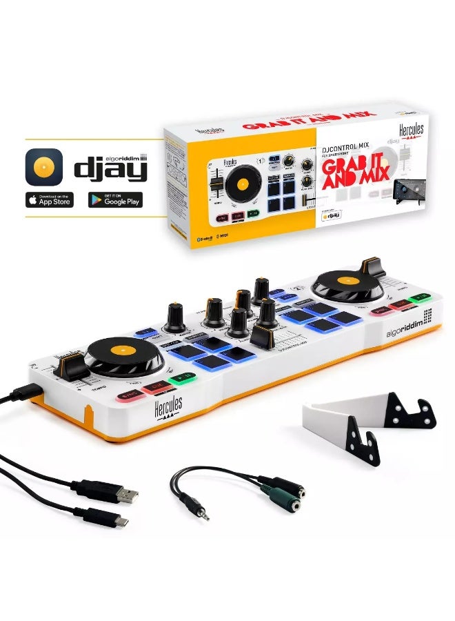 هركليز Hercules DJControl Mix DJ Controller, Compatible with Smartphones and Tablets (iOS/Android) - Image 4