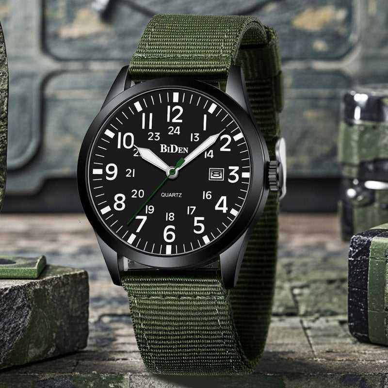 BIDEN Men's Sports Quartz Watch Water Resistant Nylon Strap - Image 3