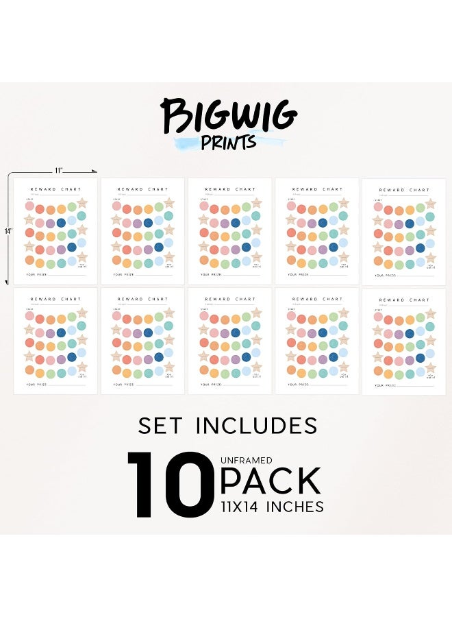 BigWig Prints Reward Charts - Behavior Reward Posters, Kids Wall Art, Toddler Room Decor, Good Behavior Chart for Kids, Posters for Home and Classroom, Wall Decor for Toddlers - Unframed 10 Pack 11x14 - Image 2