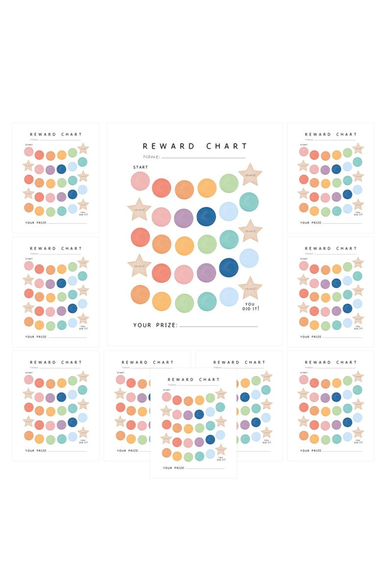BigWig Prints Reward Charts - Behavior Reward Posters, Kids Wall Art, Toddler Room Decor, Good Behavior Chart for Kids, Posters for Home and Classroom, Wall Decor for Toddlers - Unframed 10 Pack 11x14 - Image 1