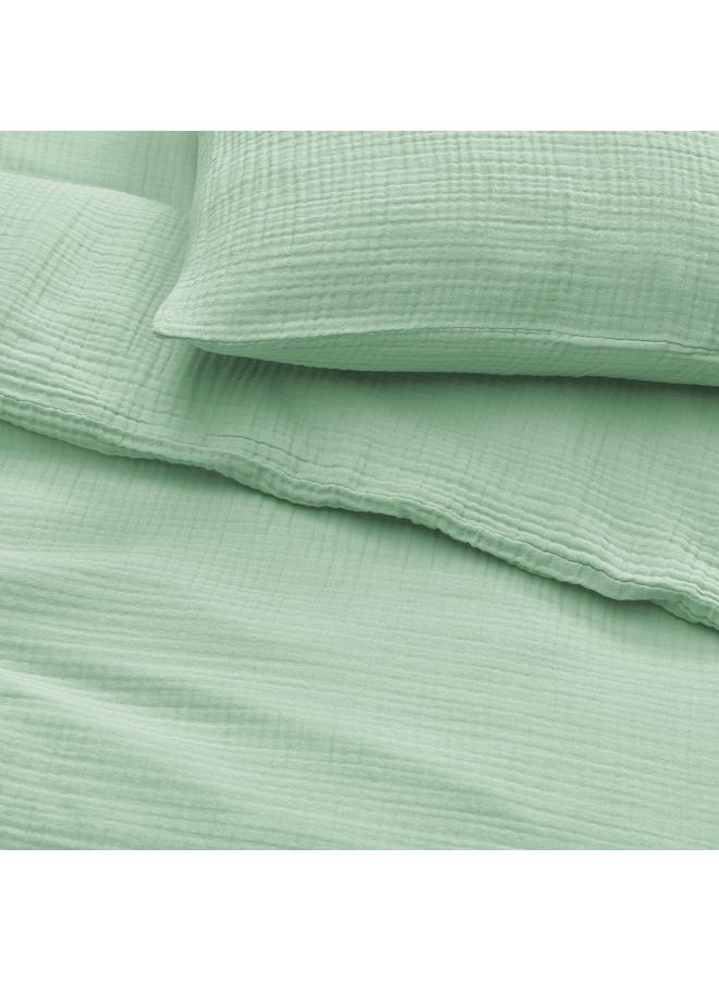 Zaboon Duvet Cover And 2 Pillowcases, Pale Green, 240X220/50X80 Cm - Image 2