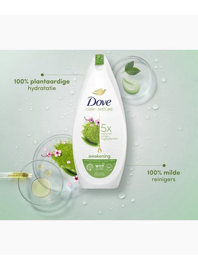 يونيليفر غسول الجسم دوف كير باي ناتشر أويكينج مع مستخلص الشاي الأخضر والزهور، مكونات طبيعية المنشأ، مرطبات نباتية نظيفة وتنعيم البشرة 400 مل (13.5 أونصة سائلة) - Image 3