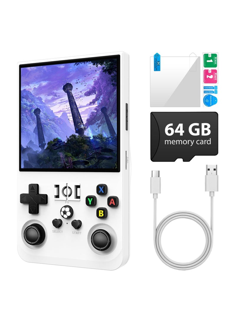 Joshberg R36 Max Retro Handheld Game Console – White, 64GB Built-in 18,000+ Games, 30+ Simulators, 4.0" IPS Screen, Linux System, 4000mAh Rechargeable Battery, Portable Pocket Arcade - Image 1