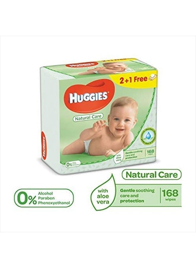 Huggies Baby Wipes Natural Care with Aloe Vera, 56 Count, Pack of 12, Total 672 Wipes - Image 2