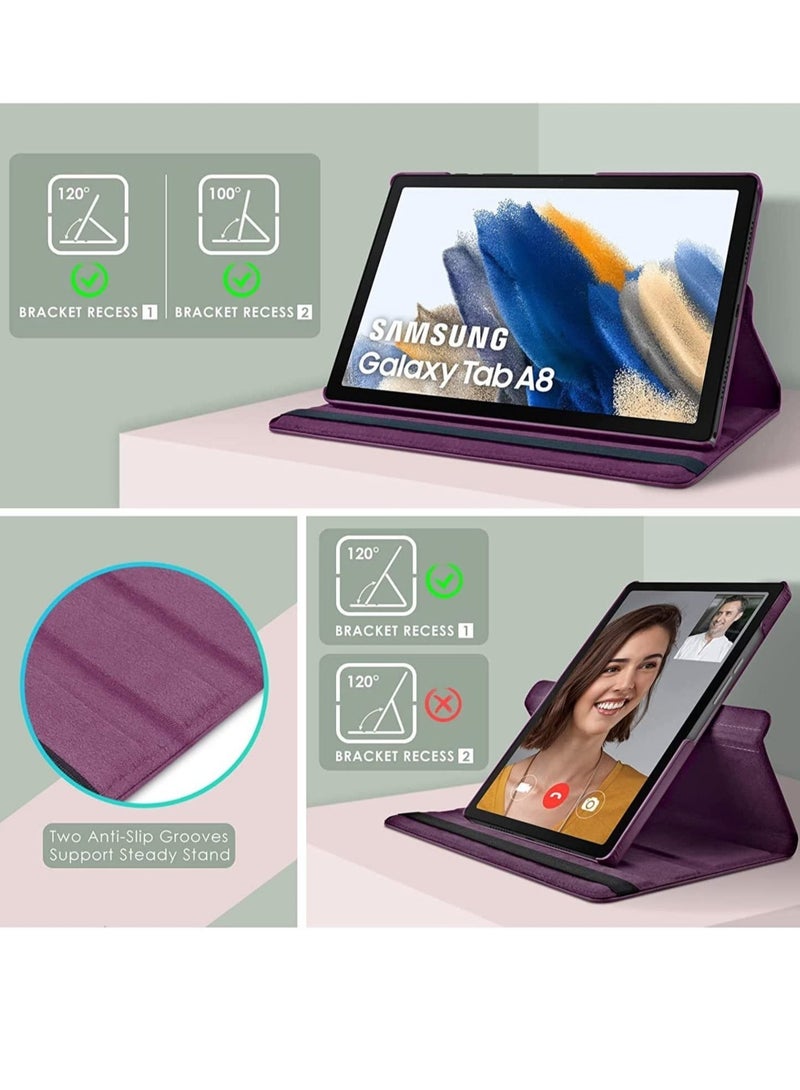 Raxoom Case Compatible with Galaxy Tab A8 10.5" Case (SM-X200/X205/X207), Galaxy Tab A8 Case 10.5 inch,Auto Sleep/Wake 360Â° Rotating Stand Folio Leather Case for Tab A8 - Image 3