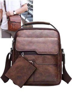 VUCATIN Crossbody Sling Bag Body Chest Shoulder Bag for Casual Shoulder Backpack Bag Waterproof Leather Chest Casual Daypack With Wallets Briefcases for Men and Women Handbags for Travel Hiking (Brown)  - Image 1
