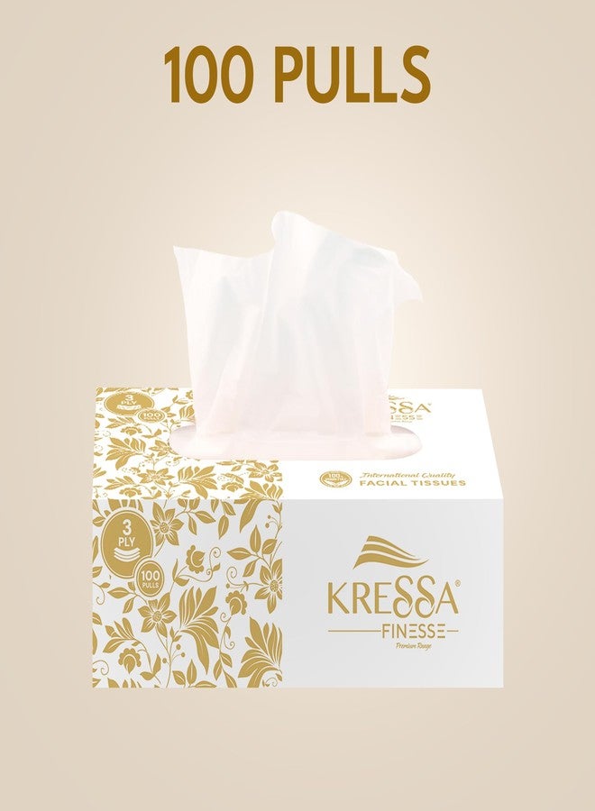 KRESSA علبة مناديل وجه كريسا ثلاثية الطبقات | مناديل وجه | 100 منديل في العلبة | لب طبيعي 100% (2) - Image 2