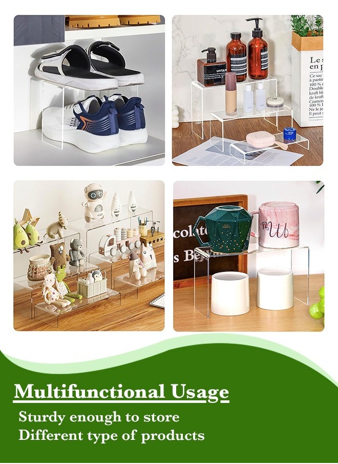 Saudi Deals - 6 Piece Acrylic Display Risers, Elevate Your Style and Organization, Sleek and Versatile Home Decor and Storage Solution for Dressing Table and Kitchen Serving - Image 1