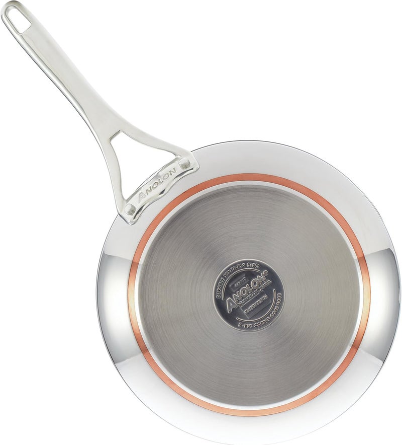 Anolon Nouvelle Stainless Stainless Steel Frying Pan  Fry Pan  Stainless Steel Skillet  8 Inch Silver77270 - Image 5