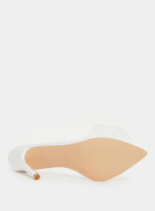 Styli Styli Flower Detail Open Toe Stiletto Heel Sandals