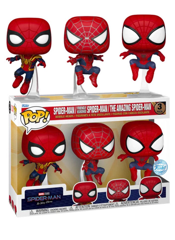 Funko Pop! - Funko Pop! 3 Pack - Spider-Man - Friendly Neighborhood Spider-Man - The Amazing Spider-Man - No Way Home Collection - Image 1