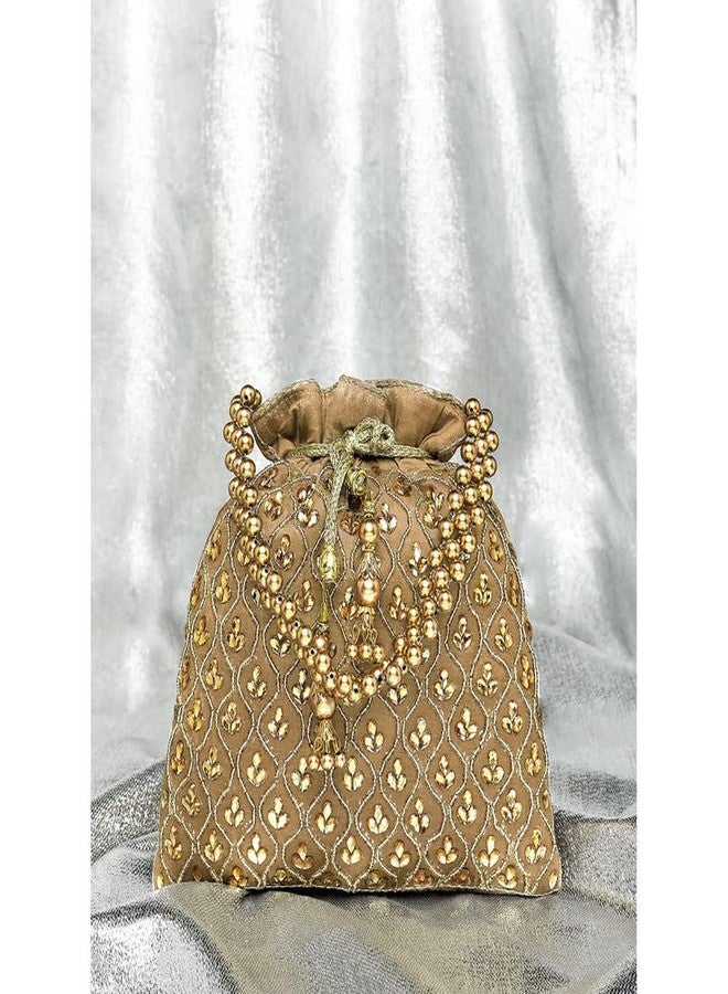 Aheli Potli Bags Gift for Women Evening Bag Clutch Ethnic Bride Purse with Drawstring - Image 5