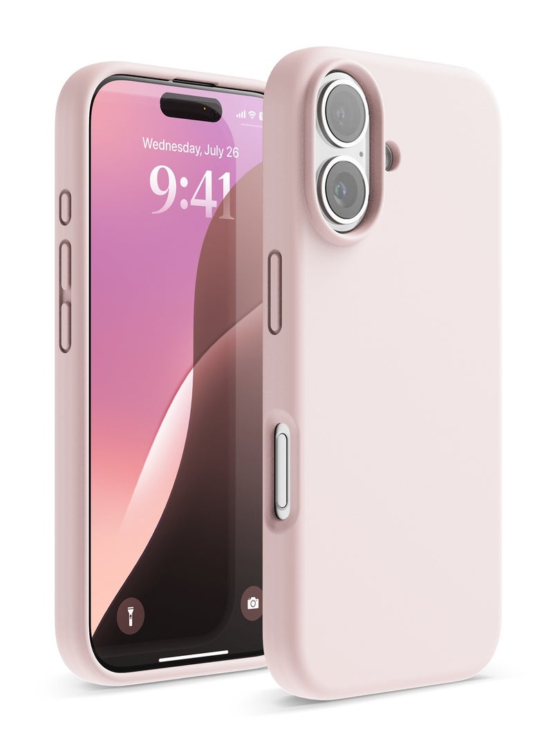 Elago Liquid Silicone for iPhone 16 Case Cover Full Body Protection, Shockproof, Slim, Anti-Scratch Soft Microfiber Lining - Lovely Pink