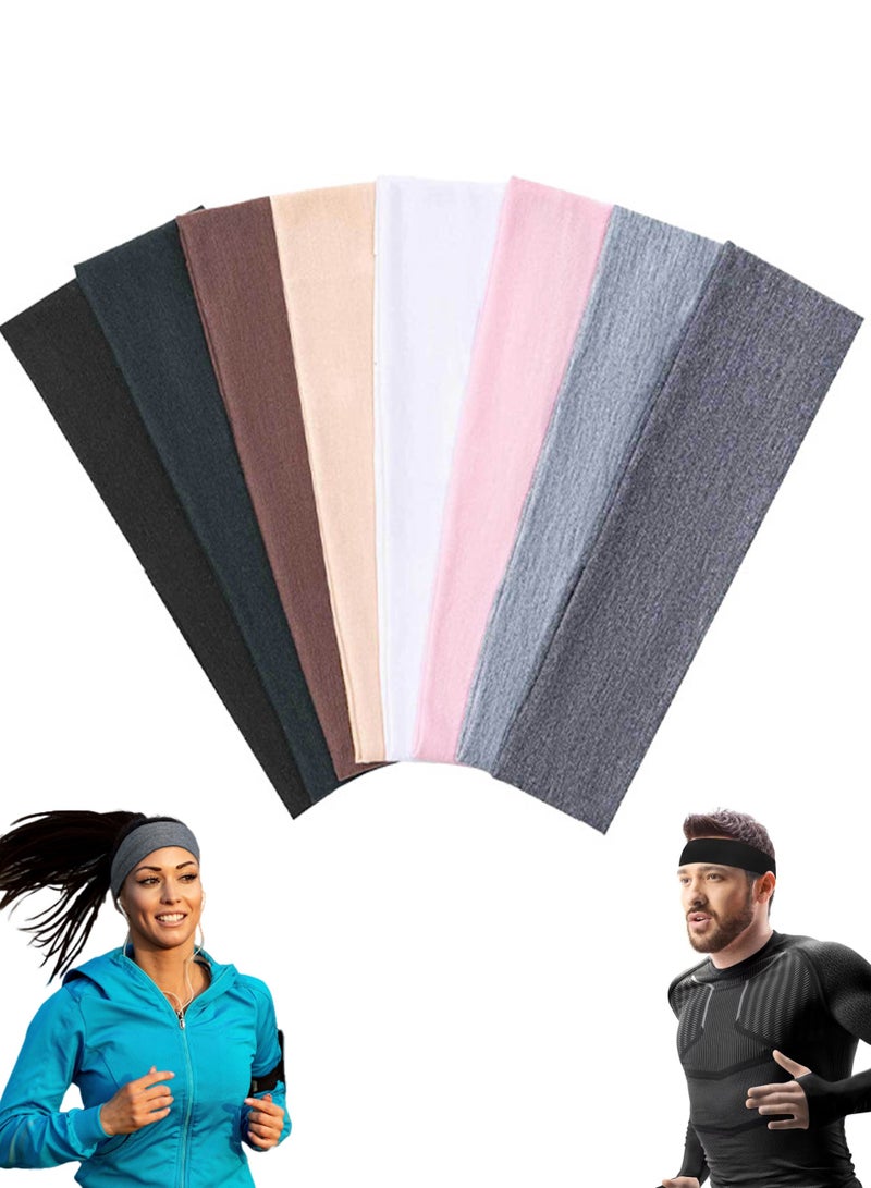 8 Piece Set of Non Slip Fashion Sports Headbands, Suitable for Running Yoga Daily Workout, Gym, Outdoor Activities, Unisex & Unisex - Image 1