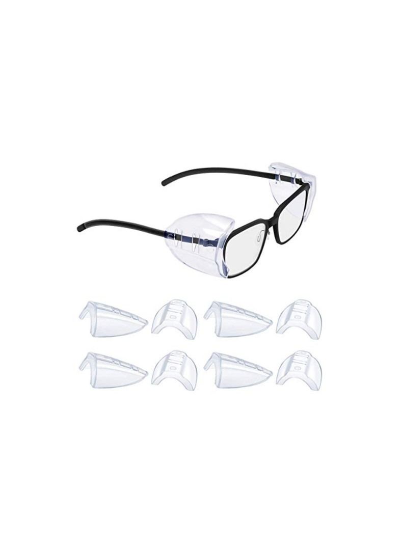 Excefore Side Shields for Eyeglasses Transparent Prescription Glasses, Safety For Glasses,Slip on Clear Shields,Fits Small to Medium Frames Protect(4 Pairs)  - Image 1