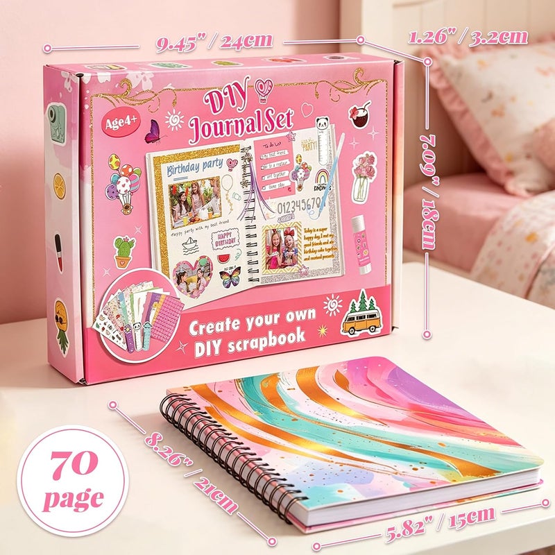 SOOO GOOD 59Pcs DIY Journaling Set, Multicolor Scrapbook Supplies Kit with Watercolor Notebook, Cute Stickers, Planner Paper for School Crafts Travel Diary, Ideal gifts for boys and girls aged 3-16 - Image 4