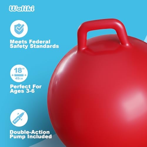 WALIKI Hopper Ball Toys for Boys and Girls 3 4 5 and 6 Years Old | Hippity Hop | Jumping Hopping Cool to for Kids | Bouncy Ball 18" - Image 3