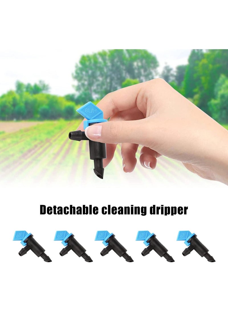 Generic 2 GPH Drip Irrigation Emitters 100 Pcs 8L/H Garden Flag Irrigation Dripper Inline Water Drippers Emitter Sprinkler Drippers System Parts Connect 4mm/7mm Hose for Trees and Shrubs - Image 4