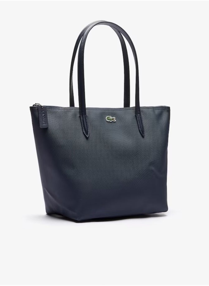 LACOSTE - Lacoste Women's L12.12 Concept Fashion Versatile Large Capacity Zipper Handbag Tote Bag Shoulder Bag Medium Black - Image 1
