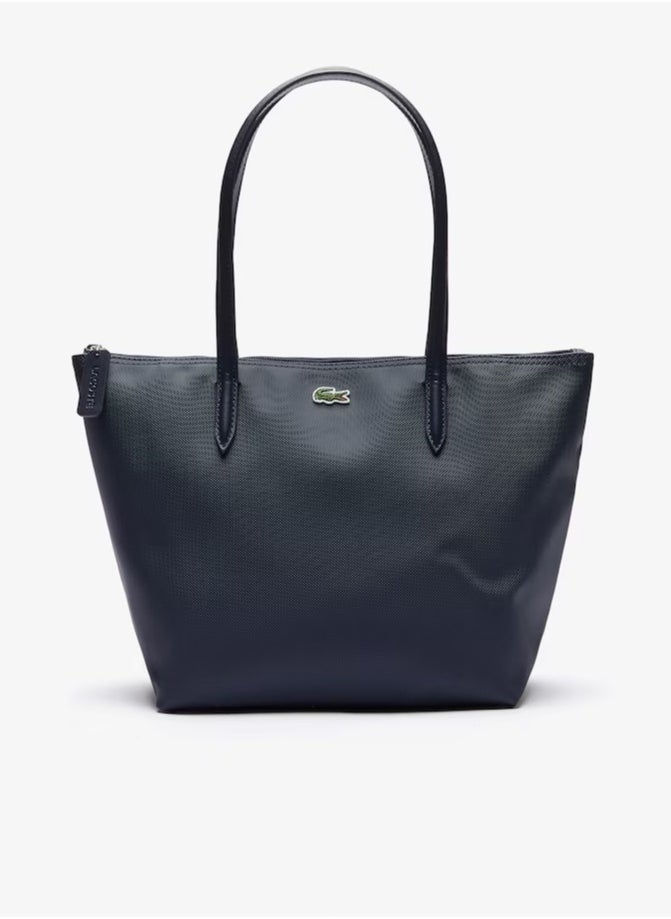 LACOSTE - Lacoste Women's L12.12 Concept Fashion Versatile Large Capacity Zipper Handbag Tote Bag Shoulder Bag Medium Black - Image 1