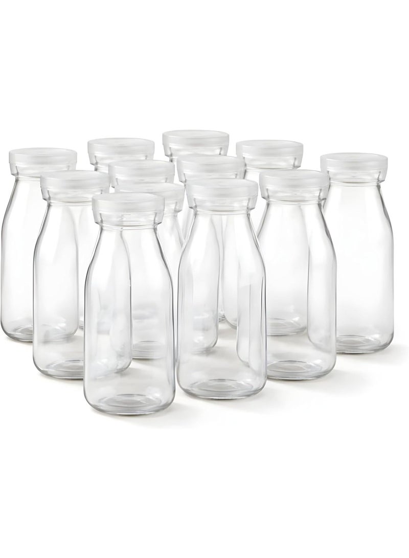 الأقصر 12- قطع 200 مل زجاجات عصير بلاستيك PLASTIC JUICE BOTTLES شفافة CLEAR REUSABLE DRINK CONTAINERS مانعة للتسرب Leak Proof زجاجات حليب MILK BOTTLES خالية BPA FREE زجاجات سموذي وماء SMOOTHIE WATER BOTTLES حاويات تخزين مشروبات BEVERAGE STORAGE CONTAINERS زجاجات سفر صغيرة Mini TRAVEL BOTTLES للعصير كومبوتشا ديتوكس Cold Press Juice Bottles - Image 1