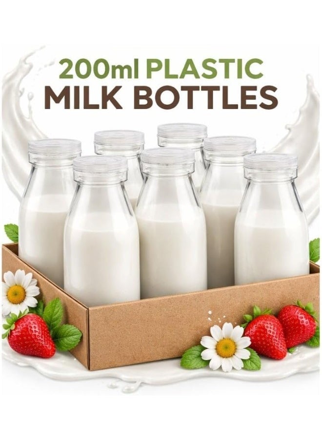 الأقصر 12- قطع 200 مل زجاجات عصير بلاستيك PLASTIC JUICE BOTTLES شفافة CLEAR REUSABLE DRINK CONTAINERS مانعة للتسرب Leak Proof زجاجات حليب MILK BOTTLES خالية BPA FREE زجاجات سموذي وماء SMOOTHIE WATER BOTTLES حاويات تخزين مشروبات BEVERAGE STORAGE CONTAINERS زجاجات سفر صغيرة Mini TRAVEL BOTTLES للعصير كومبوتشا ديتوكس Cold Press Juice Bottles - Image 2