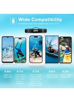 JOTO Universal Waterproof Phone Pouch Cellphone Dry Bag Case Cruise Beach Essentials for iPhone 15 14 13 12 11 Pro Max 8 7, Galaxy S23 S22 S21, Pixel up to 7" -Clear  - Image 3