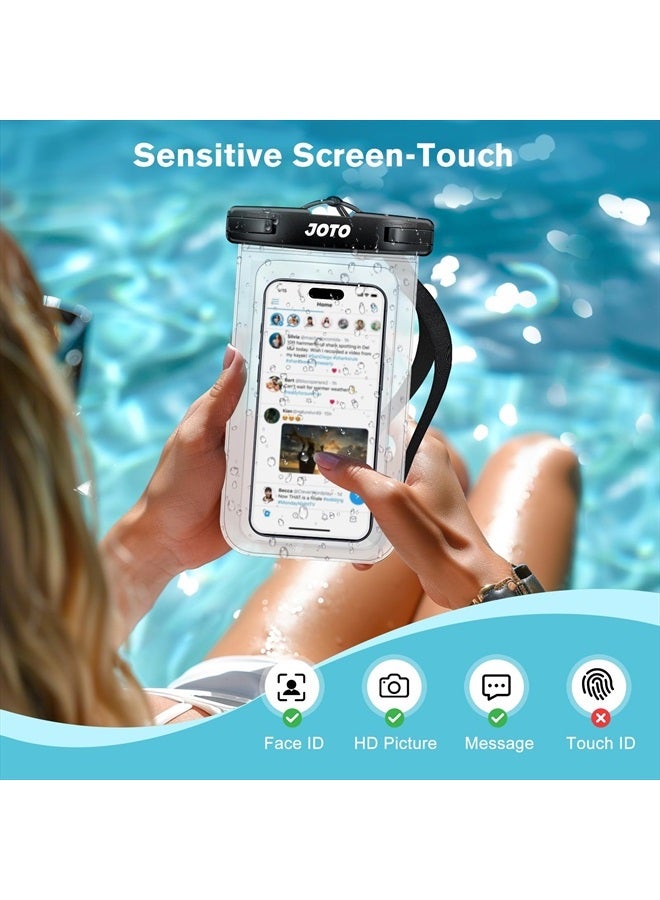 JOTO Universal Waterproof Phone Pouch Cellphone Dry Bag Case Cruise Beach Essentials for iPhone 15 14 13 12 11 Pro Max 8 7, Galaxy S23 S22 S21, Pixel up to 7" -Clear - Image 4