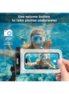 JOTO Universal Waterproof Phone Pouch Cellphone Dry Bag Case Cruise Beach Essentials for iPhone 15 14 13 12 11 Pro Max 8 7, Galaxy S23 S22 S21, Pixel up to 7" -Clear  - Image 2