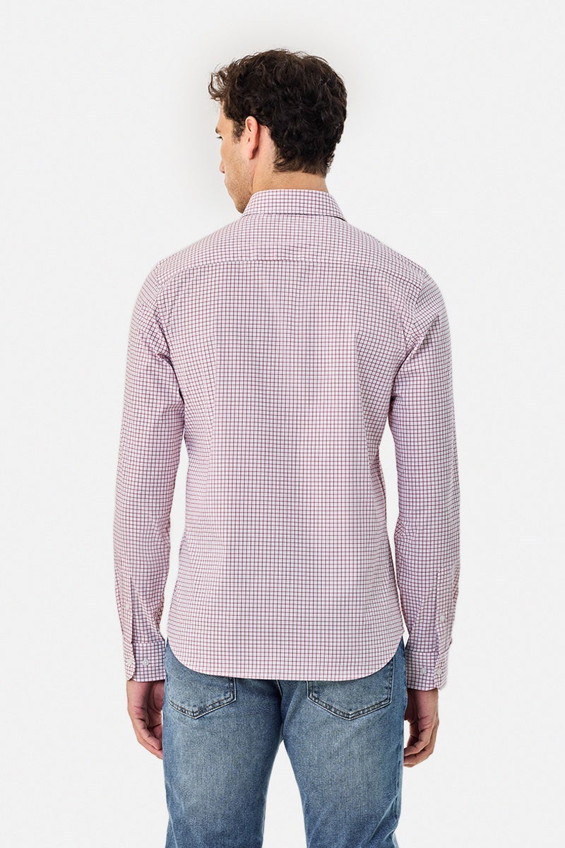 SNITCH Slim Fit Stretch Micro Checks Shirt - Image 5
