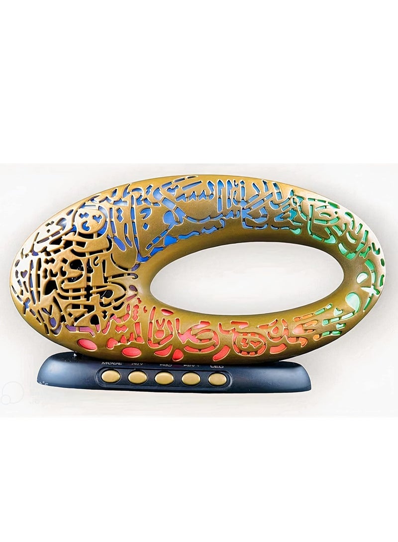 New Quran Speaker New Model Of Future Museum Design Bluetooth And Different Colour Light For Ramadan Decoration - The Best Gift (Multicolor Light - Brown Colour) - Image 2