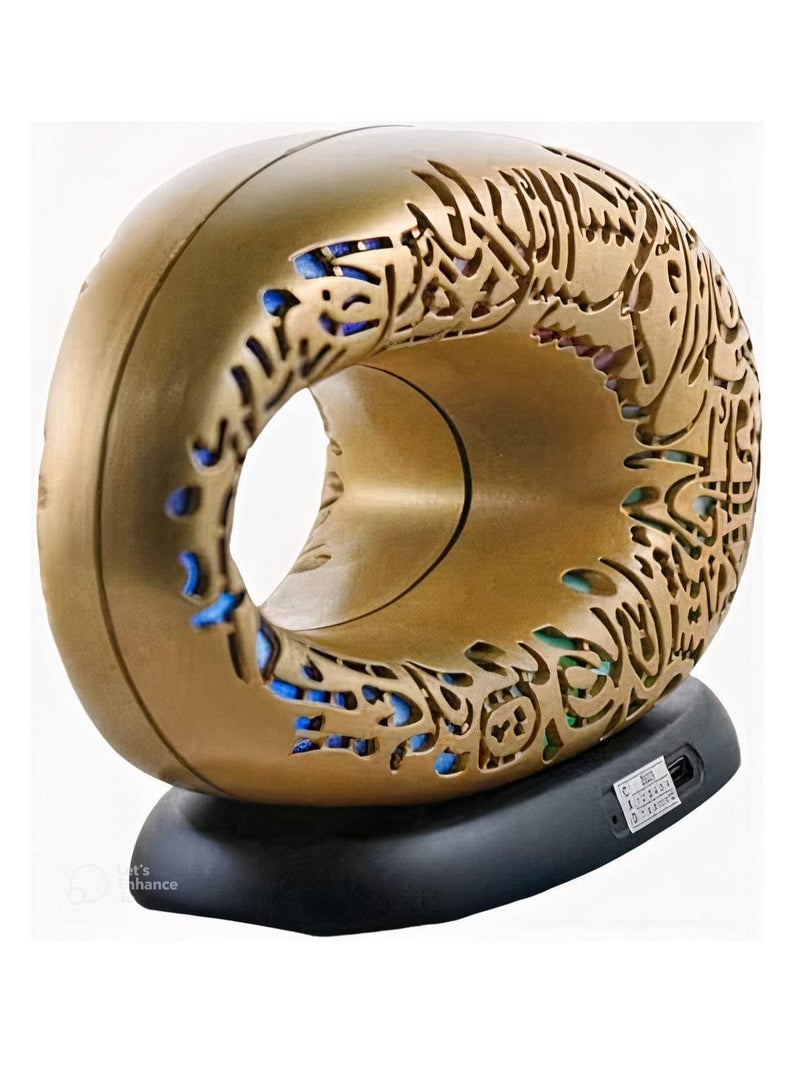 New Quran Speaker New Model Of Future Museum Design Bluetooth And Different Colour Light For Ramadan Decoration - The Best Gift (Multicolor Light - Brown Colour) - Image 4