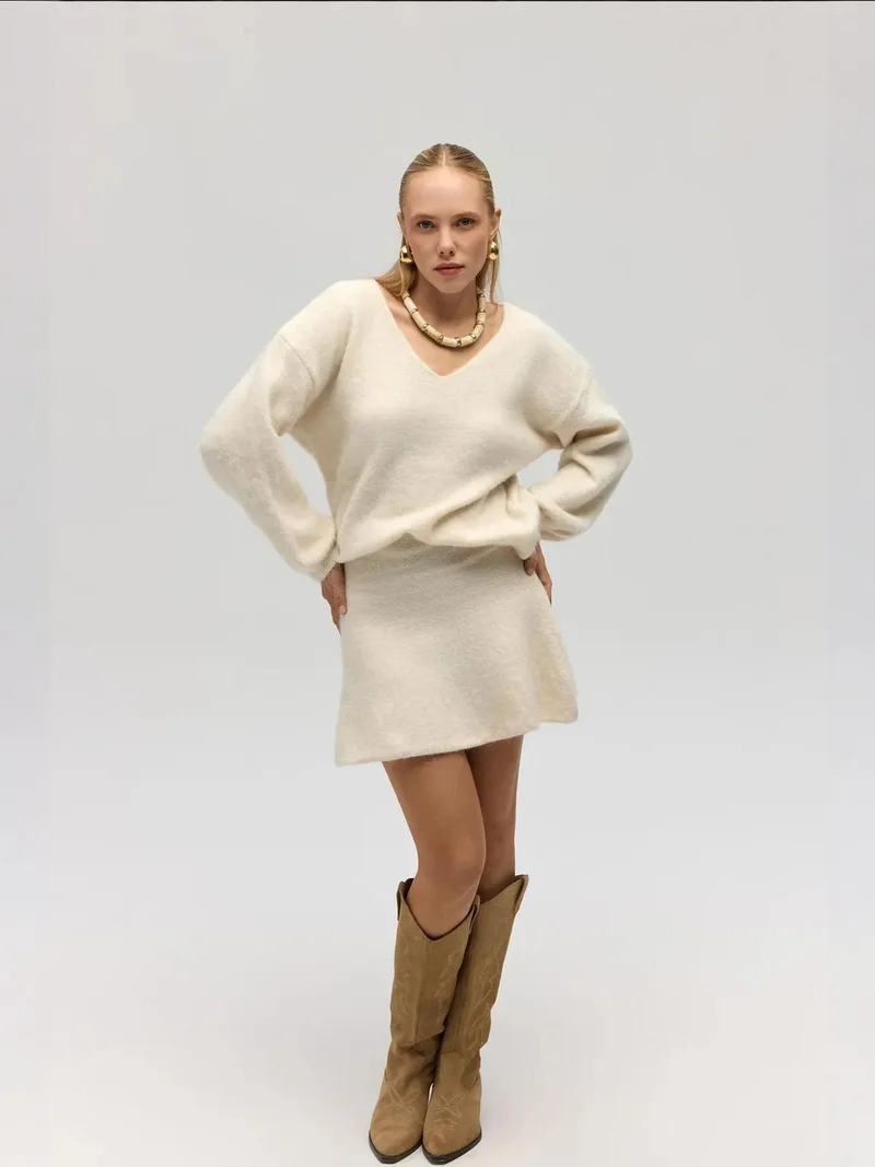 ماي كولكشن MAI STUDIOS Nordis Knitwear Frilly Mini Skirt