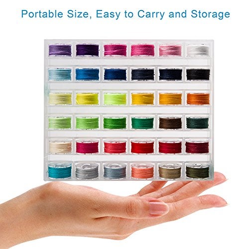BetyBedy 36Pcs Bobbins and Sewing Threads with Bobbin Case for Multiple Sewing Machine, Pre-Wound Bobbins Set for Bro-Ther/Baby-Lock/Jano-me/El-na/Sin-ger, Standard Size and Assorted Colors - Image 2