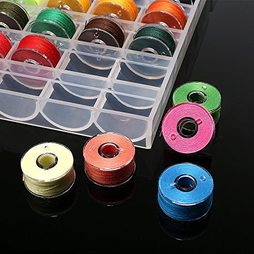 BetyBedy 36Pcs Bobbins and Sewing Threads with Bobbin Case for Multiple Sewing Machine, Pre-Wound Bobbins Set for Bro-Ther/Baby-Lock/Jano-me/El-na/Sin-ger, Standard Size and Assorted Colors - Image 5