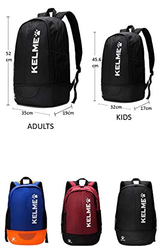 KELME YouthAdult Soccer Backpack Unisex Sports Bag Separate Ball Holder Shoes Compartment Basketball baseball Football BlueOrange Adults - Image 3