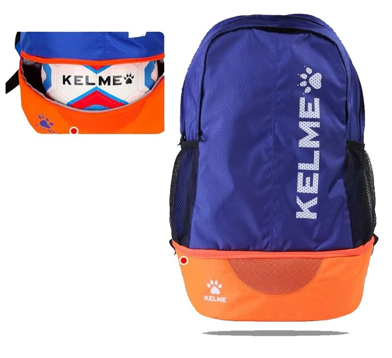 KELME YouthAdult Soccer Backpack Unisex Sports Bag Separate Ball Holder Shoes Compartment Basketball baseball Football BlueOrange Adults - Image 2