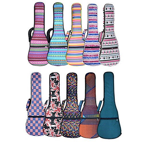 HOT SEAL 10MM Sponge Padding Waterproof Durable Colorful Conventional Ukulele Case Bag with Storage (23/24 Inch, Bohemia No.2) - Image 1